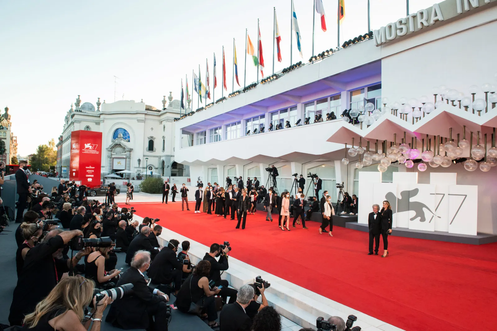 The red carpet outside the Palazzo del Cinema on the Lido at the 77th Venice Film Festival in 2020
